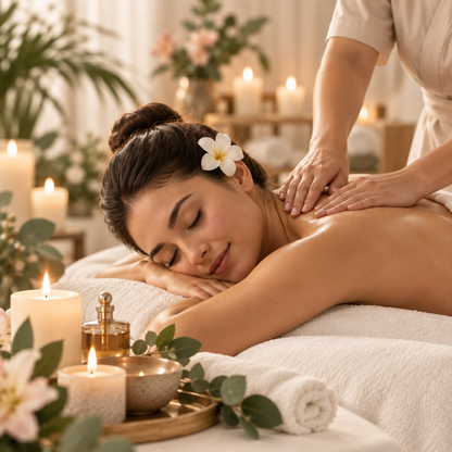 Masaje Relajante en Zona Posterior + Infusión Caliente por $13.99 en Spacio Glow