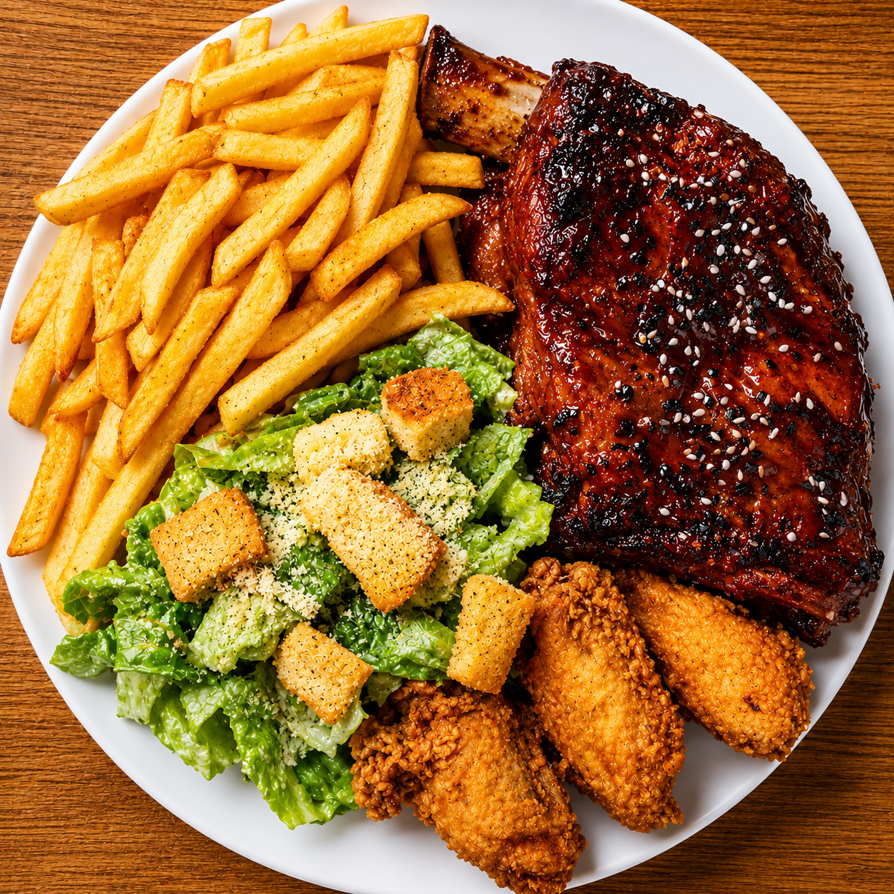 2 Platos con Costillas BBQ, Alitas, Papas Fritas y 2 Bebidas por $15 en Alitas Salvajes Pub