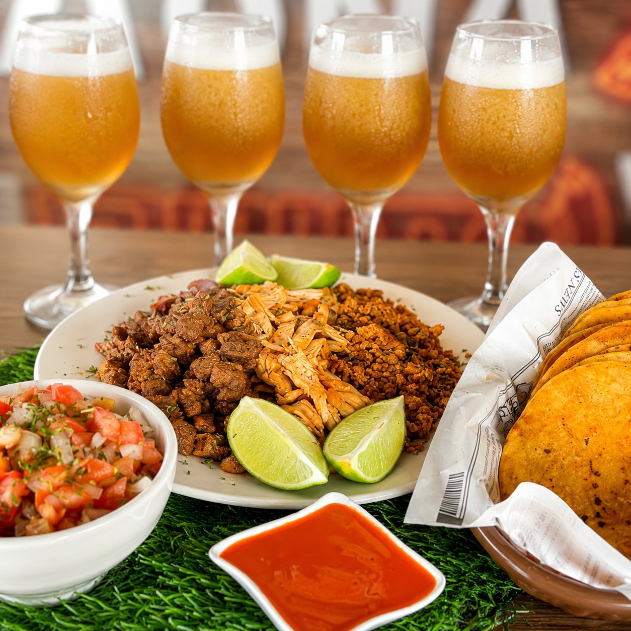 20 Tortillas, Pollo, Bistec, Chorizo, Nachos y 4 Limonadas por $18 en Zona Food