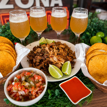 20 Tortillas, Pollo, Bistec, Chorizo, Nachos y 4 Limonadas por $18 en Zona Food