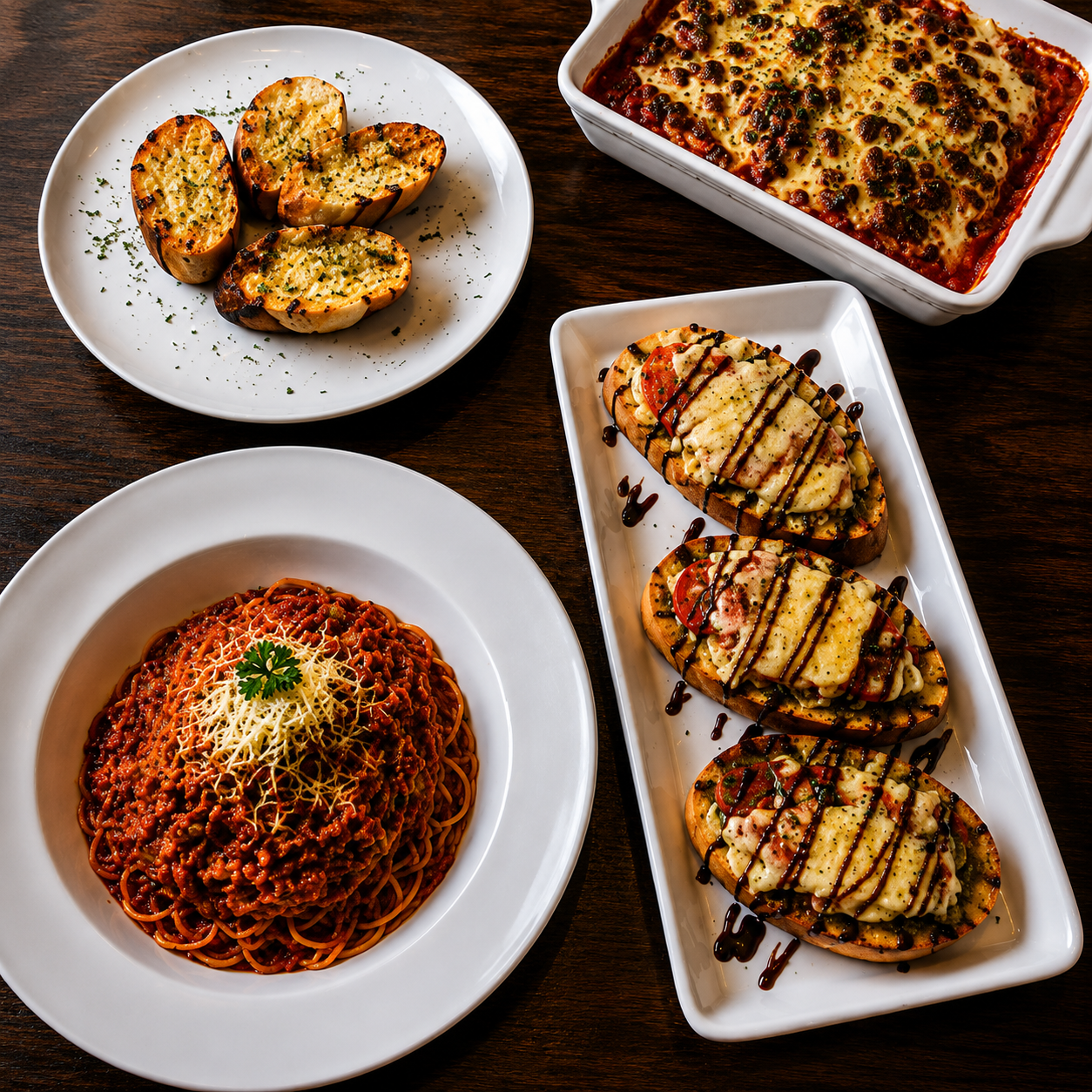 Festín Italiano con Pizza, Pastas, Entradas + 4 Jugos por $25 en Alessia Express