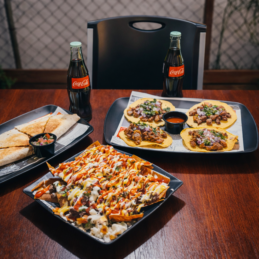 4 Tacos + 4 Quesadillas + Orden de Nachos + 2 Bebidas por solo $15 en Bokattos