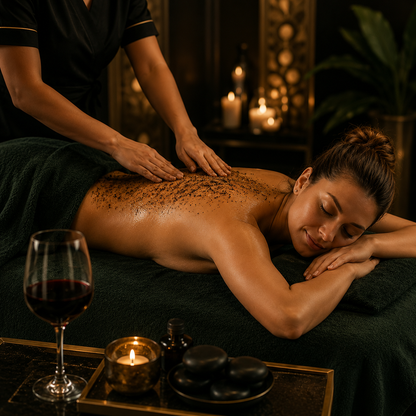 Masaje Relajante con Piedras Volcánicas + Exfoliación de Espalda y Copa de Vino por solo $18 en Elara Beauty Spa