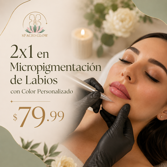2x1 en Micropigmentación de Labios con Color Personalizado por $79.99 en Spacio Glow