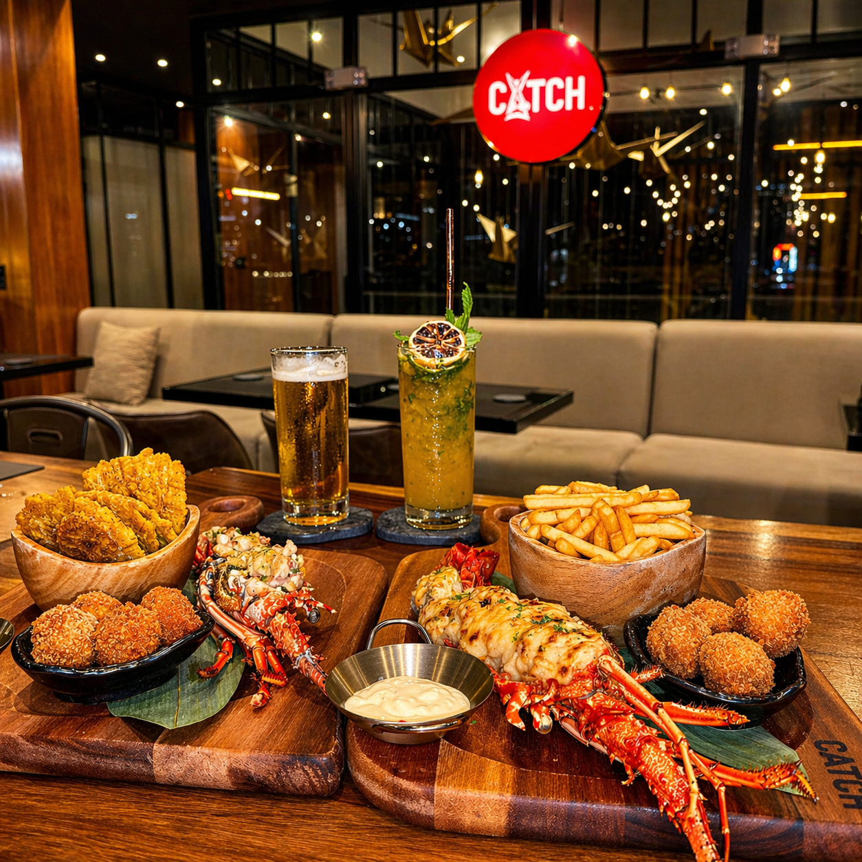 The Lobster Experience para 2: Langosta + Croquetas + 2 Cócteles por solo $45 en Catch Casco Viejo