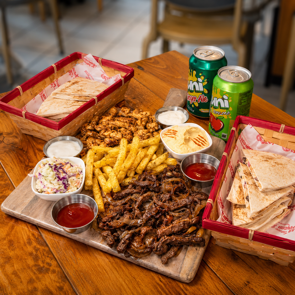 Picada Libanesa con Pollo, Carne, Hummus, Pan Libanés y 2 Sodas por $16 en La Sabrosa Libanesa – David, Chiriquí