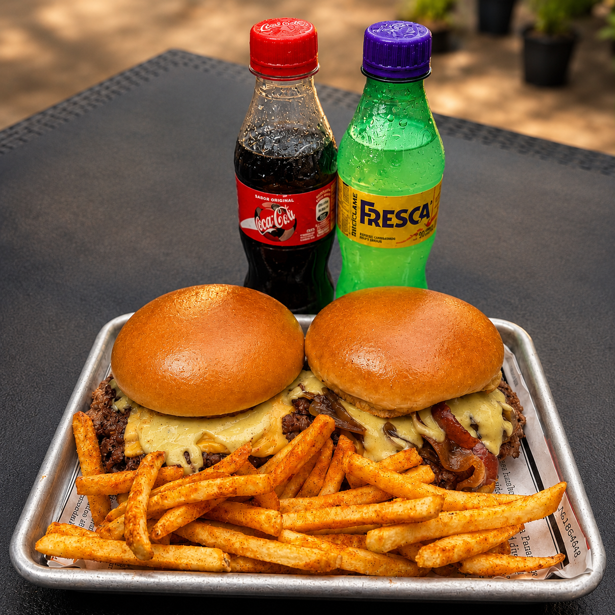 2 Burgers a elegir + Papitas Fritas + 2 Sodas por $9 en Temptation Burger