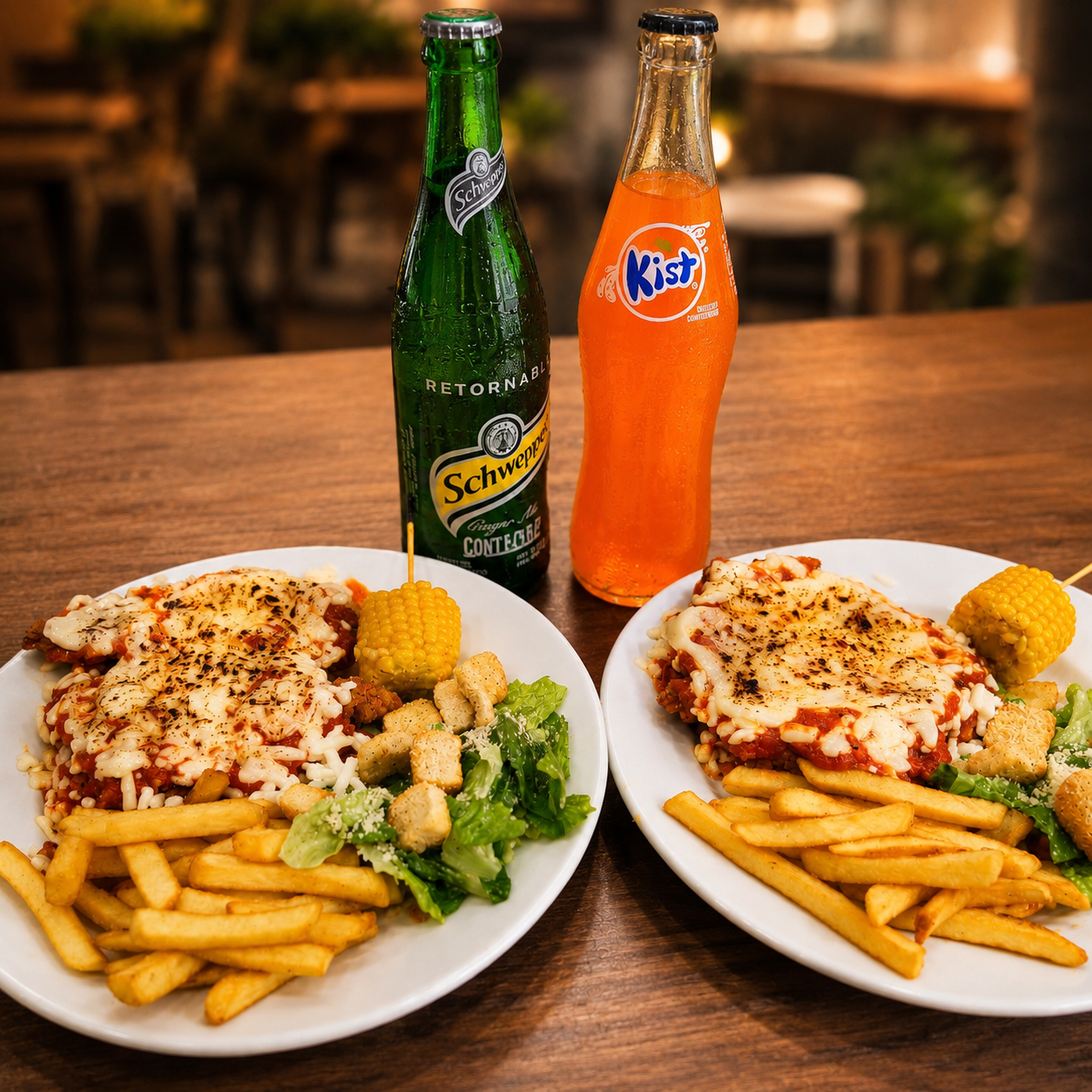 2 Platos de Pollo a la Parmigiana + 2 Bebidas por solo $15 en Alitas Salvajes Pub