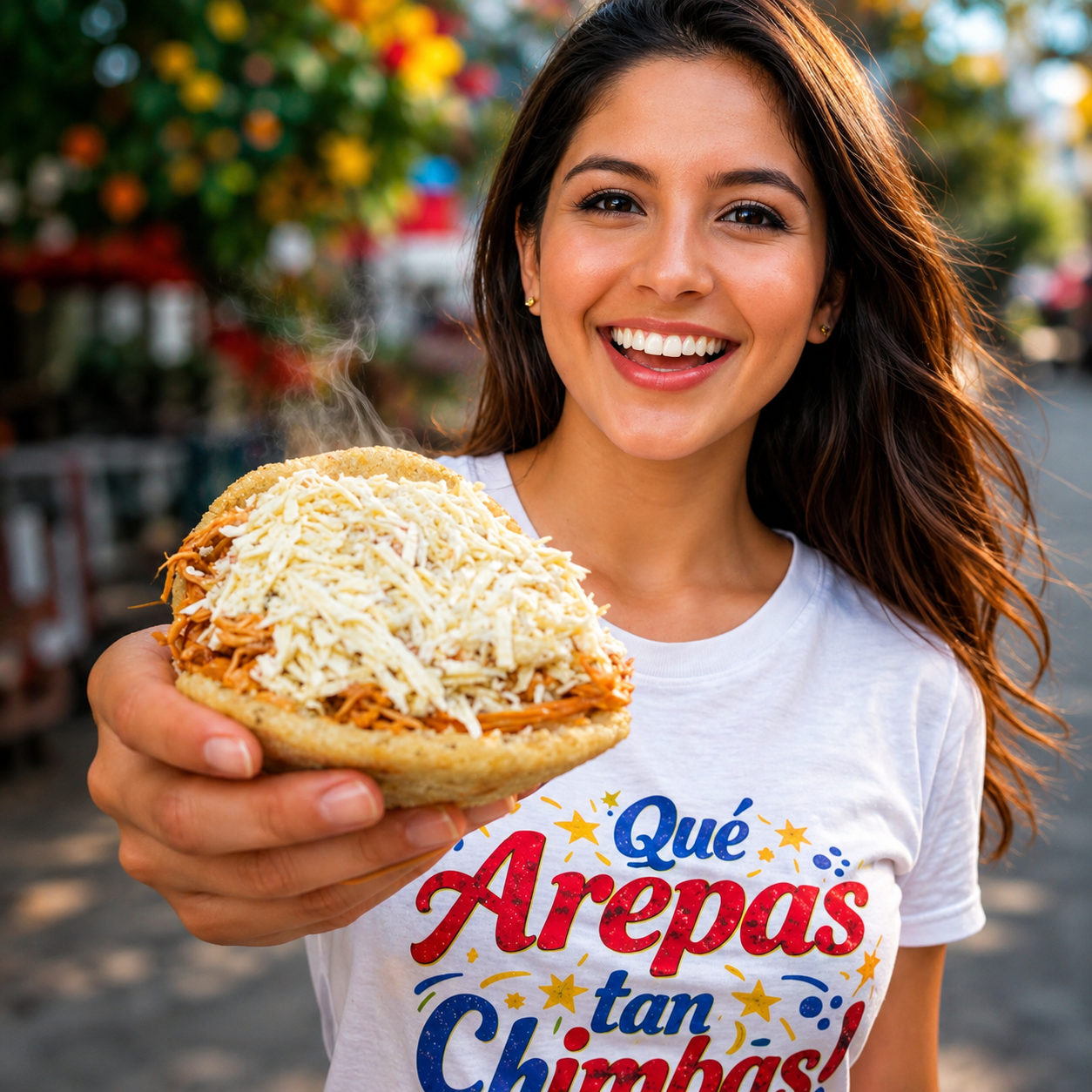 2 Arepas Colombianas a elegir de Pollo o Carne + 2 Sodas por solo $10 en Arepitas Q Chimba