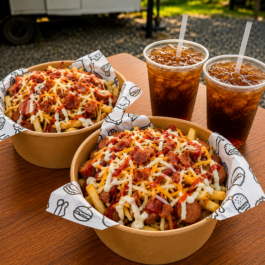 2 Salchipapas Crispy Chicken + 2 Tés Fríos por solo $12 en Portus Food Truck