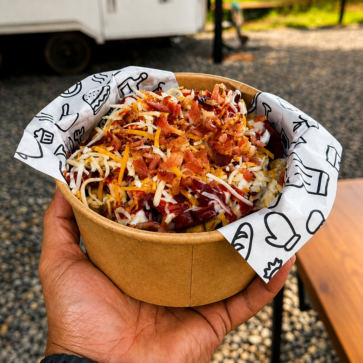 2 Salchipapas Crispy Chicken + 2 Tés Fríos por solo $12 en Portus Food Truck
