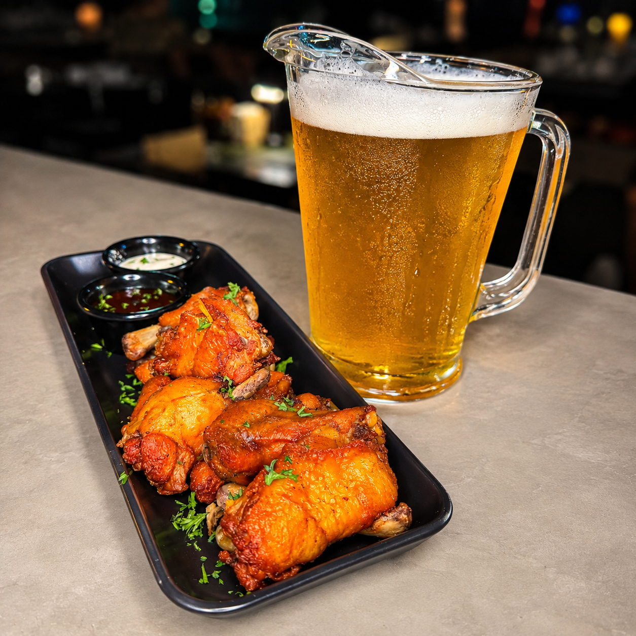 Jarra de Cerveza Artesanal + 10 Deliciosas Wings por $15 en Hops Panamá