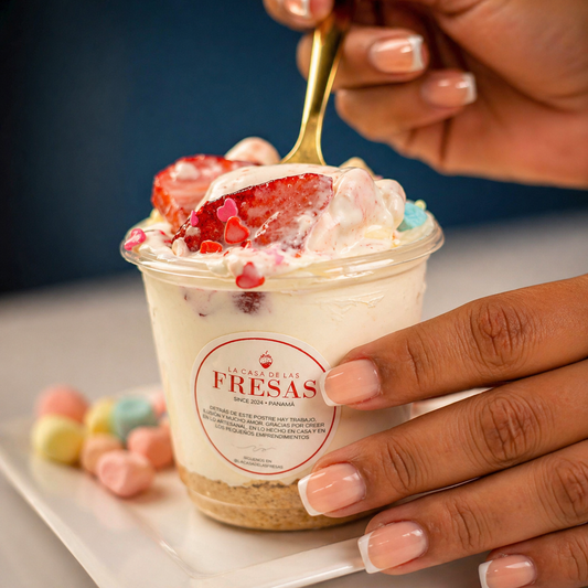 2 Crocantes de Fresas con Crema + Cupón de $100 Off para servicio de Snack Bar por $8.50 en La Casa de las Fresas