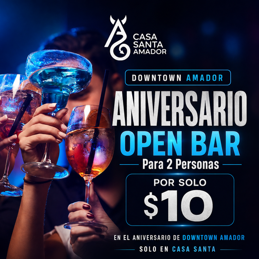 Open Bar para 2 Personas en el Aniversario de Downtown Amador por solo $10 en Casa Santa
