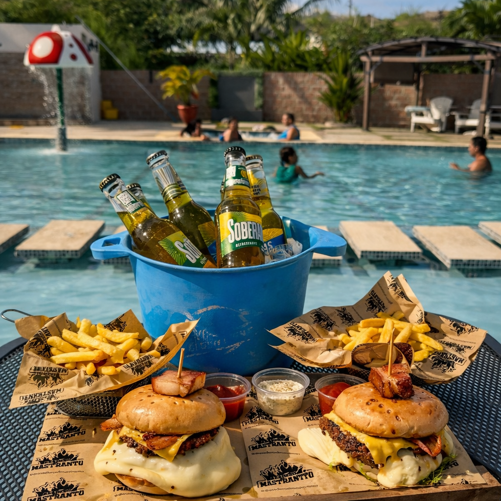 Pasadía para 2 Personas + Picada o 2 Burgers + Cubetazo por solo $30 en Asadero El Mastranto