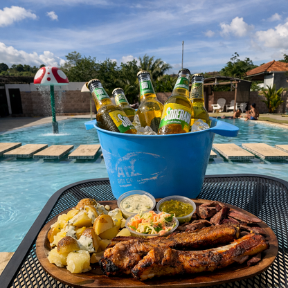 Pasadía para 2 Personas + Picada o 2 Burgers + Cubetazo por solo $30 en Asadero El Mastranto