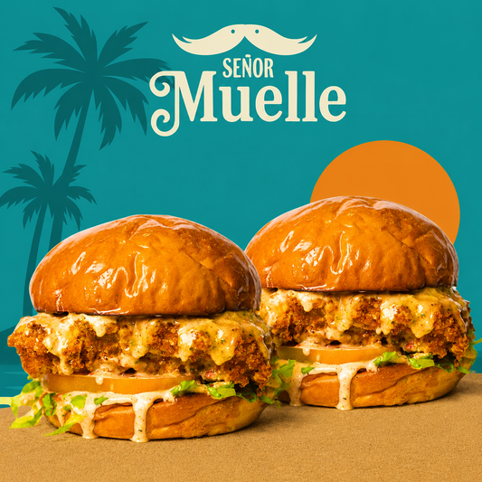 2 Fish Burgers + 2 Sodas por solo $10 en Señor Muelle