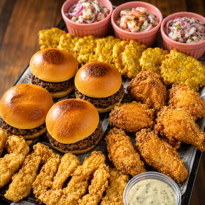 Trío de Ceviches + Sliders, Alitas, Dedos de Pescado y Patacones por $15 en Alitas Salvajes Pub