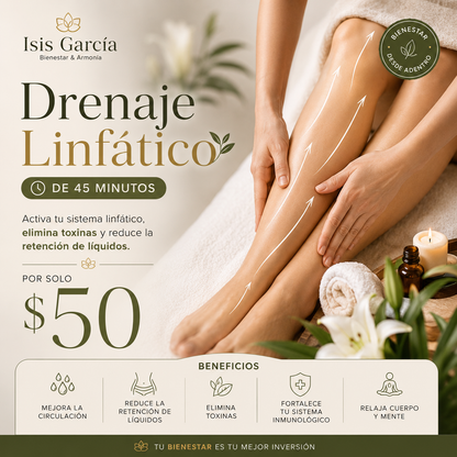 Drenaje Linfático de 45 Minutos por $50 en Isis García Bienestar y Armonía