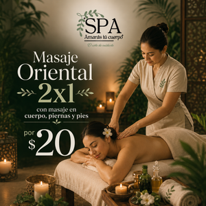 Masaje Oriental 2x1 con Masaje en Cuerpo, Piernas y Pies por $20 en Spa Amarás Tu Cuerpo