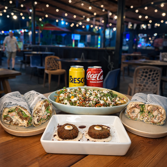 2 Shawarmas + Nachos Árabes + 2 Falafel + Bebidas por $15 en Nómada Árabe