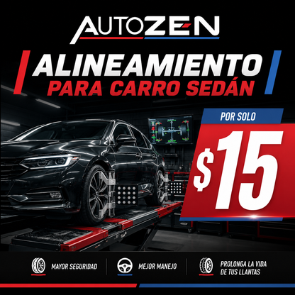 Alineamiento para Carro Sedán por solo $15 en AutoZen