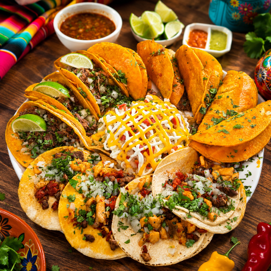 Bandeja Mexicana para Compartir: Quesabirrias, Tacos y Nachos por solo $25 en Mexican Food Betania