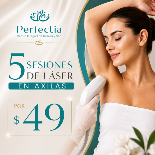 5 Sesiones de Depilación Láser en Axilas por solo $49 en Perfectia