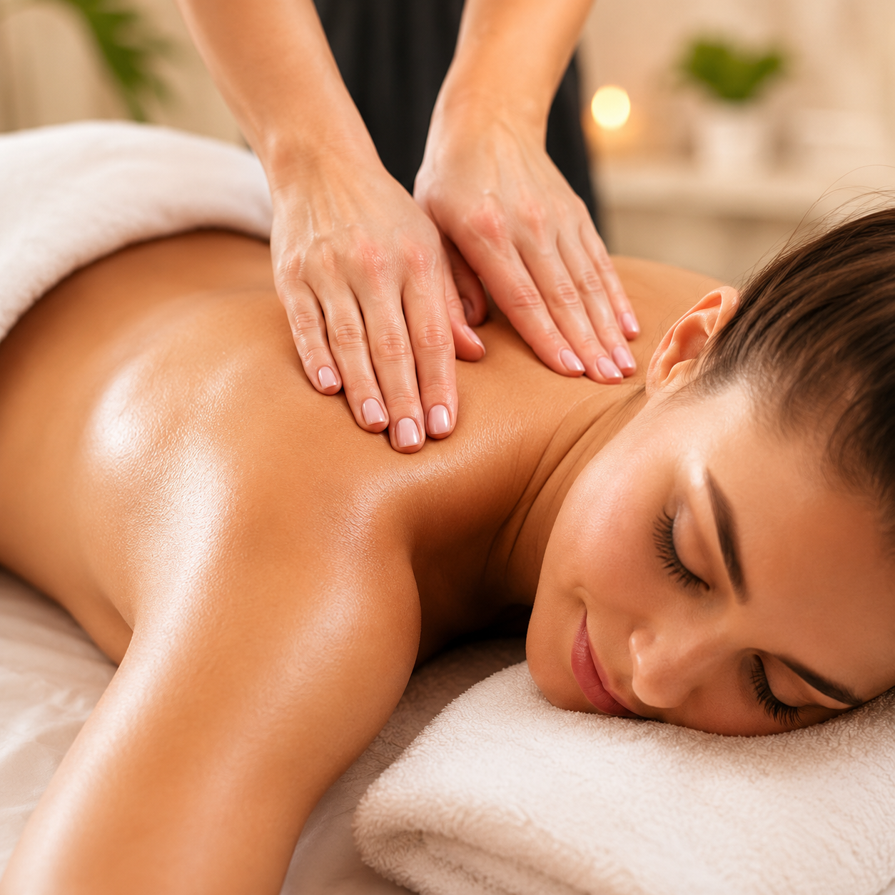 Masaje de Cuerpo Completo de 1 Hora + Té + Aromaterapia por $15 en Majestic Beauty Center