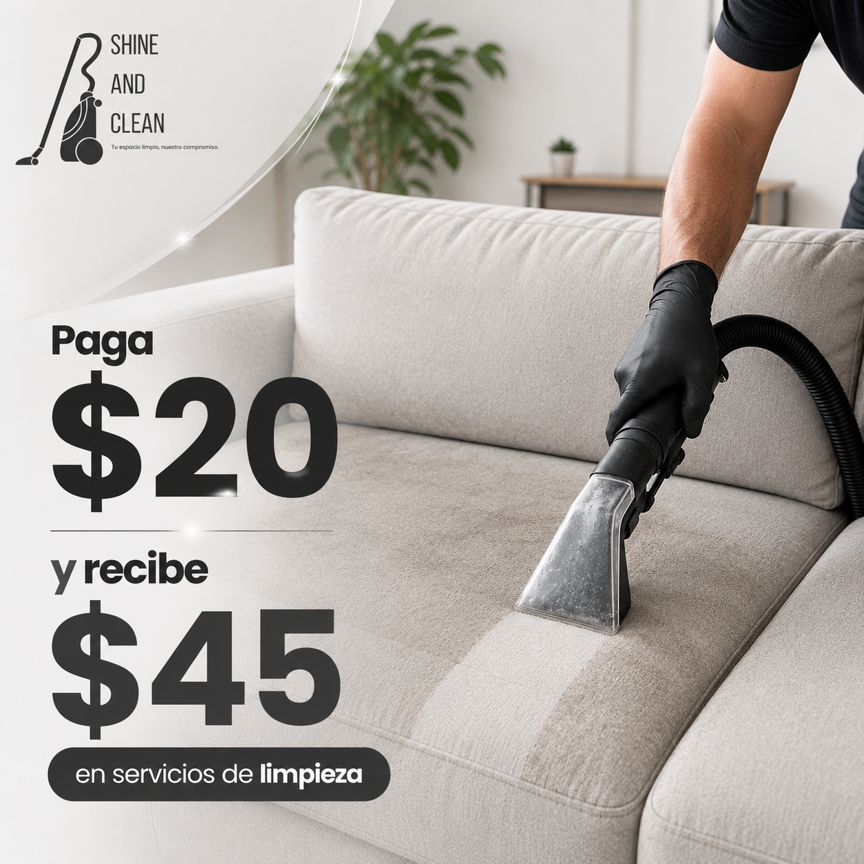 Paga $20 y Recibe $45 en Servicios de Limpieza con Shine and Clean