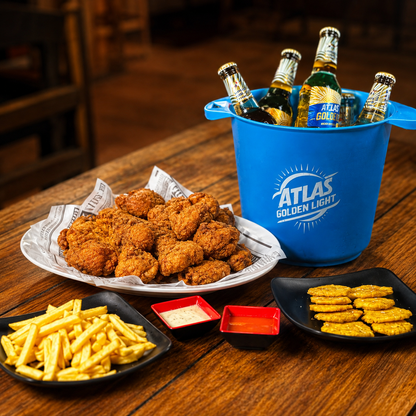 Todas Las Alitas Que Puedas Comer por 1 Hora para 2 Personas + Bebidas por $12 en El Barrilazo
