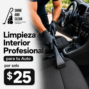 Limpieza Interior Profesional para tu Auto por $25 en Shine and Clean
