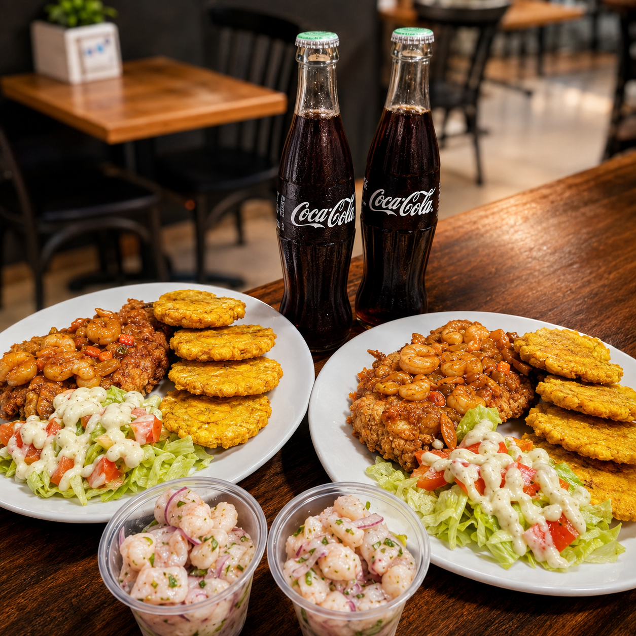 2 Filetes de Pescado a la Reina + 2 Ceviches de Pescado y 2 Bebidas por solo $15 en Alitas Salvajes Pub