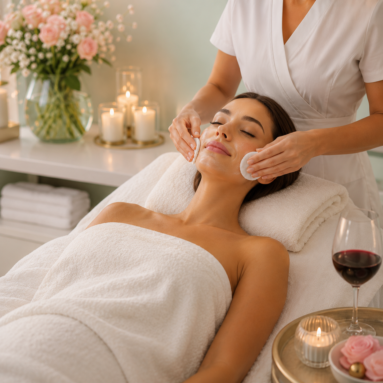 Masaje Relajante de 30 Minutos + Limpieza Facial + Copa de Vino por solo $34 en Spacio Glow