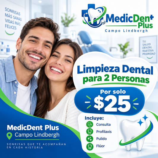 2x1 en Limpieza Dental con Consulta, Profilaxis, Pulido y Flúor por $25 en MedicDent Plus – Campo Lindbergh