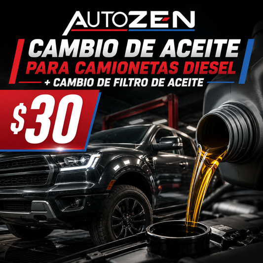Cambio de Aceite + Filtro para Camionetas Diésel por solo $30 en AutoZen