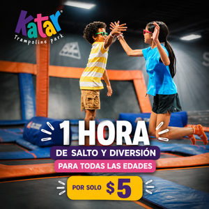 1 Hora de Salto y Diversión para Todas las Edades por $5 en Katar Trampoline Park