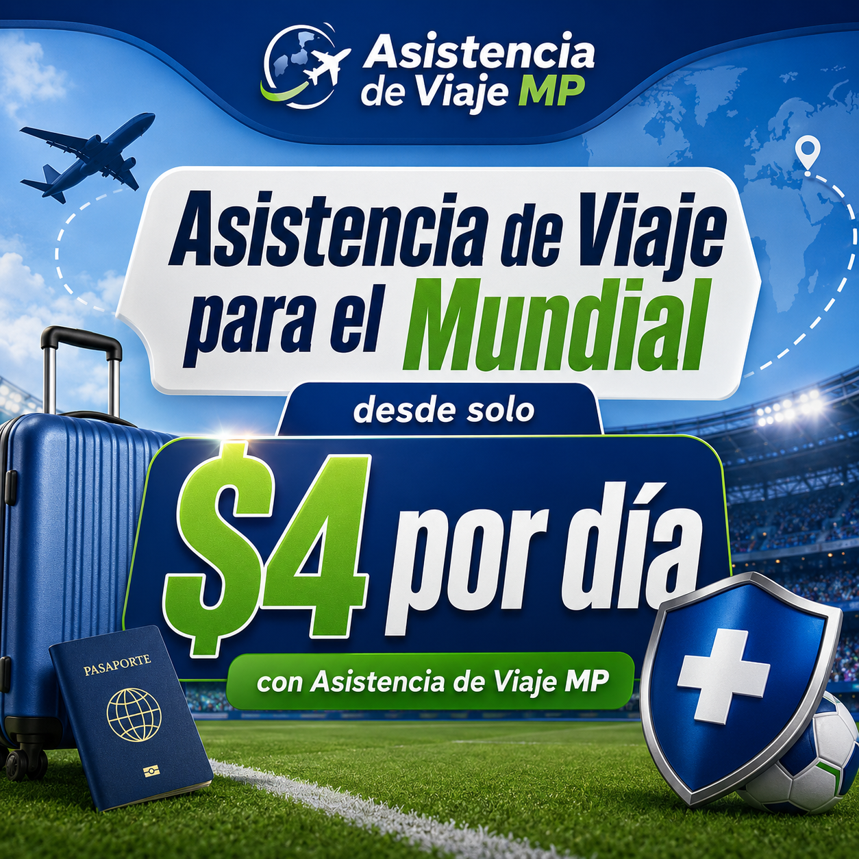Asistencia de Viaje para el Mundial desde solo $4 por día con Asistencia de Viaje MP