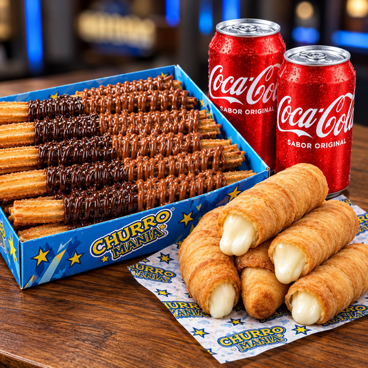 20 Churros Twist + 4 Tequeños + 2 Sodas por $12 en Churromania Metromall