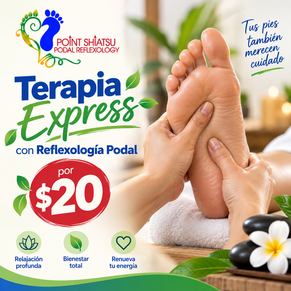 Terapia Express con Reflexología Podal por $20 en Point Shitasu Reflexology Podal
