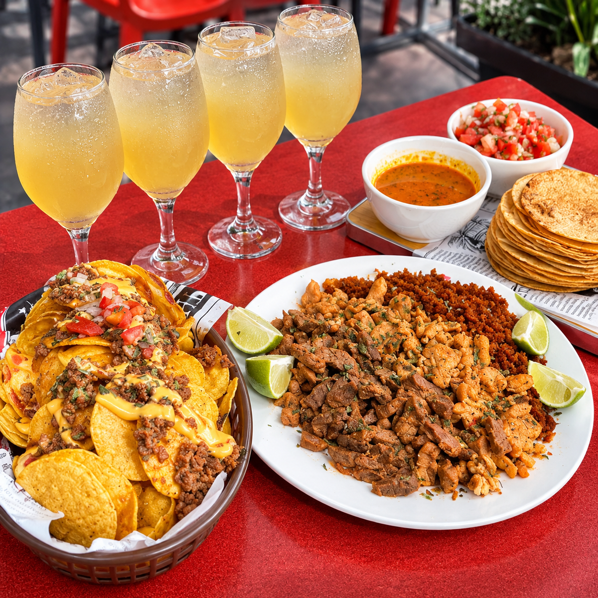 20 Tacos + Nachos + 4 Bebidas de la Casa por $18 en Zona Food