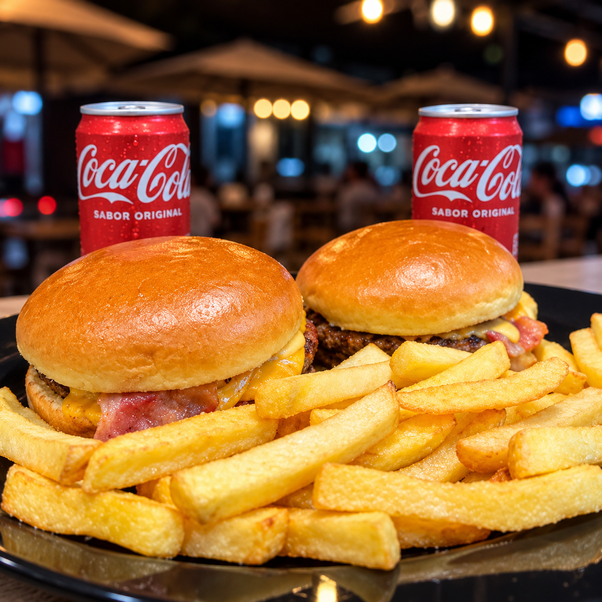 2 Burgers Nuno + Papas Fritas + 2 Sodas por $8 en Terrazas Nunu