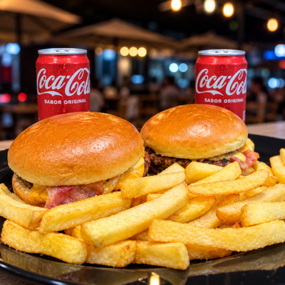 2 Burgers Nuno + Papas Fritas + 2 Sodas por $8 en Terrazas Nunu