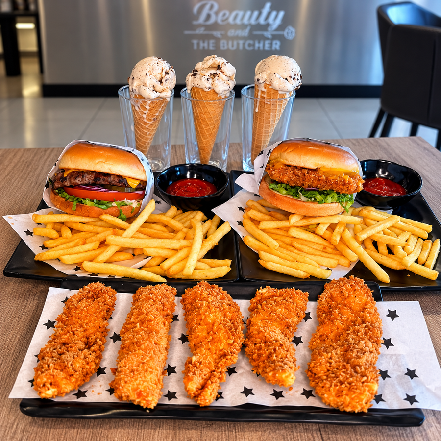 2 Burgers + Papas + Tenders + 3 Helados