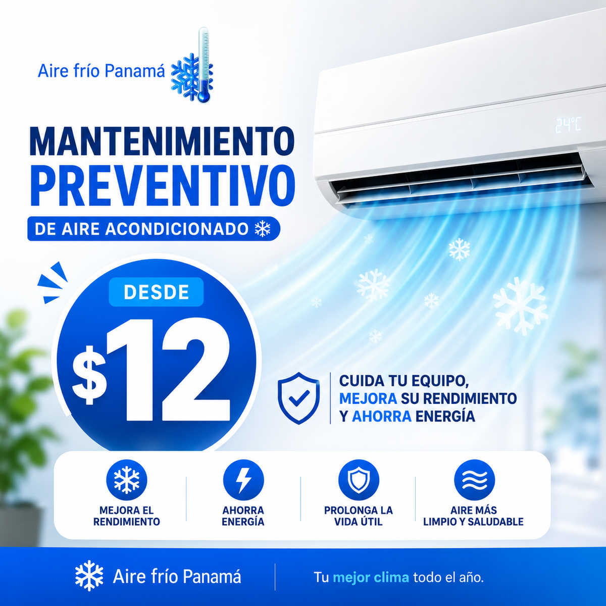 Mantenimiento Preventivo de A/C desde $12 en Aire Frío Panamá