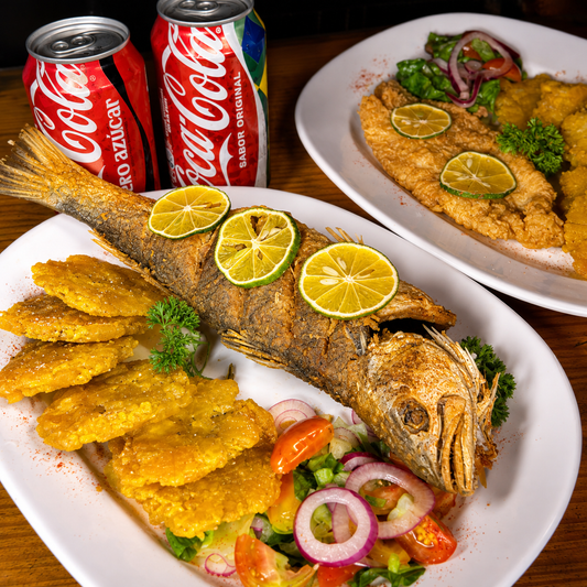 1 Filete de Pescado + 1 Pescado Entero + 2 Ceviches + 2 Bebidas por $15 en Prende el Fogón
