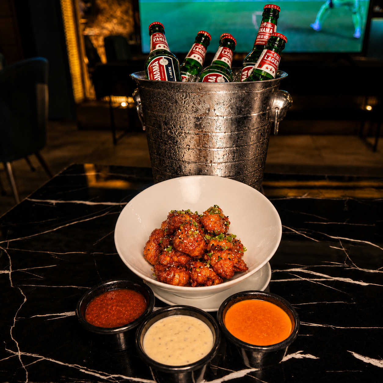 Cubetazo de Cerveza Nacional + 15 Boneless por solo $25 en Piano Bar