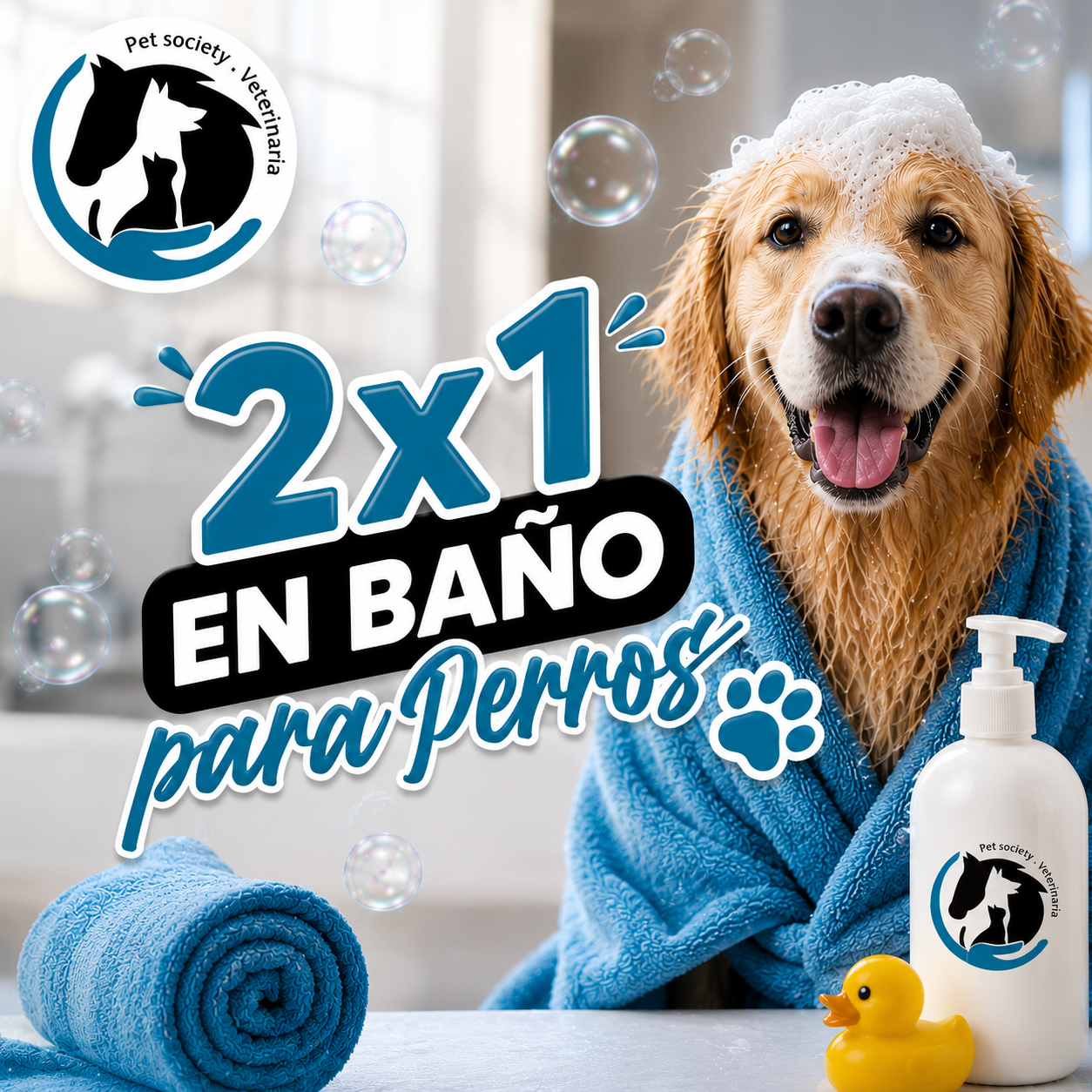 2x1 en Baño para Perros desde $16.50 en Pet Society