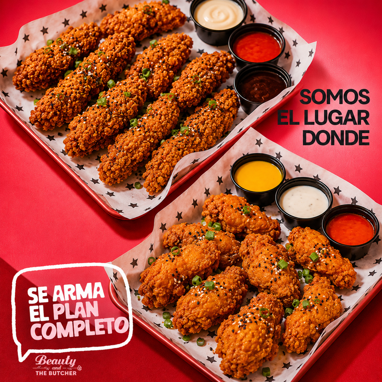 All You Can Eat de Wings y Tenders por una hora para 2 personas por solo $20 en Beauty and the Butcher - Condado del Rey