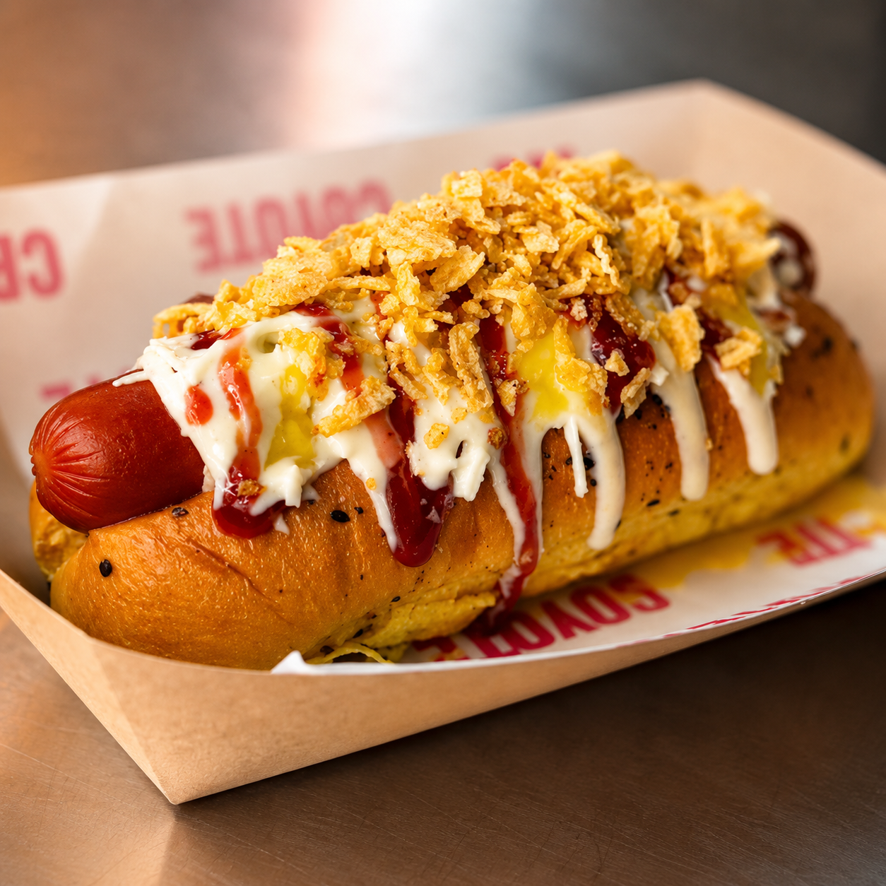 2 Coyote Dogs Sencillos + 2 Sodas por solo $10 en Coyote Brisas del Golf